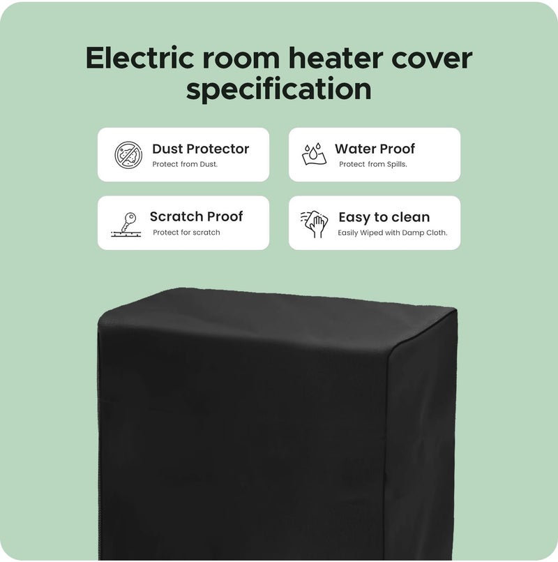 Encasify Electric Room Heater Cover | Dustproof and Scratch Proof Room Heater Cover | Nylon Material Cover | Black - Image 4