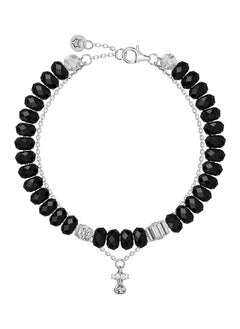 AWNL Women's Double Chain Bracelet with Black Spinel, Four-Leaf Clover and Owl Motifs Natural Gemstones Gift for Women  - Image 4
