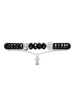 AWNL Women's Double Chain Bracelet with Black Spinel, Four-Leaf Clover and Owl Motifs Natural Gemstones Gift for Women  - Image 3