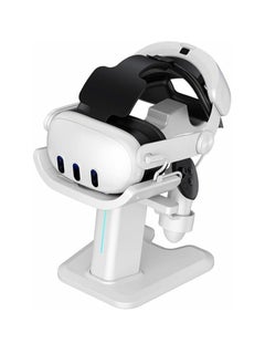Generic For Meta Quest 3 Headset Charging Dock VR Display Stand Accessories Compatible With Meta Quest 3 VR Headset And Touch Controllers Station Holder Base With LED Light White  - Image 1