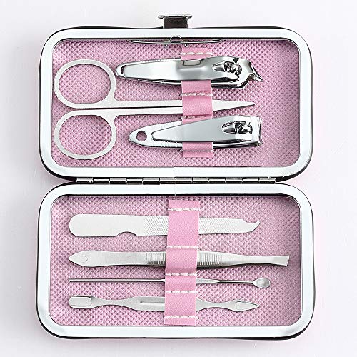YWQ 3 Pack 7Pcs Manicure Set,Cute and Surprisingly Sturdy Stainless Steel Nail Clipper Set with case, Great Gifts Personal Pedicure Kit for Women Men Girls Travel, Pink Blue Green - Image 2