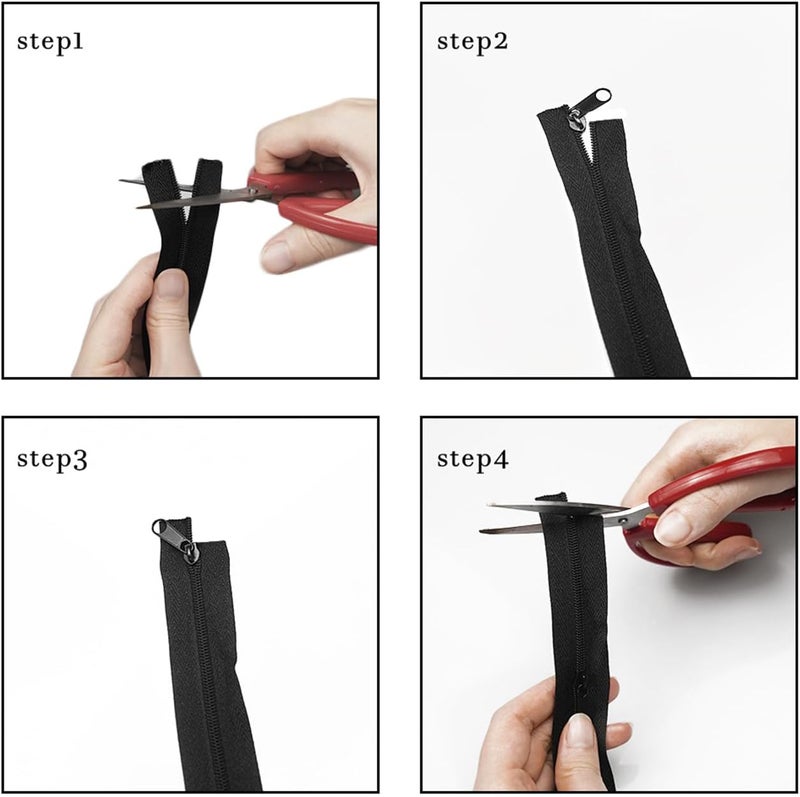 10 Yards 360 Inches Bulk Zippers,9 Meters #10 Zipper for Sewing,Black Nylon Coil Zippers by The Yards with 20pcs Replacement Sewn Zippers for DIY Sewing Craft,Bags,Clothes,purses etc.(Black) - Image 4