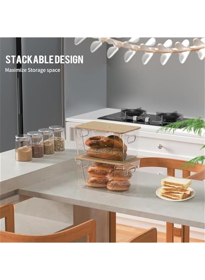 بيوينتي ماسرو مجموعة من 2 منظم تخزين تخزين قابل للتكديس لتنظيم الغسيل للمطبخ للبصل والبطاطس والفواكه والمنتجات والخضروات شفافة - Image 4