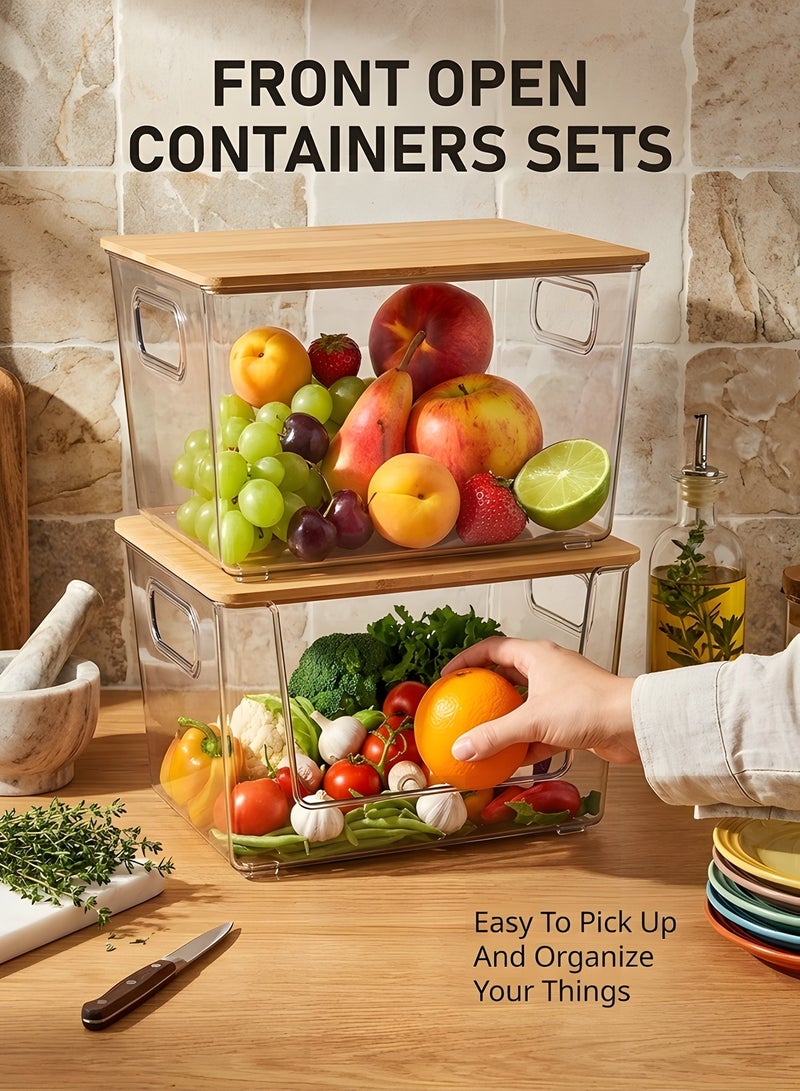 Beauenty 2 Set Pantry Organizer Storage Stackable Kitchen Laundry Organizers for Onion, Potato, Fruit, Produce, Vegetable Clear - Image 2