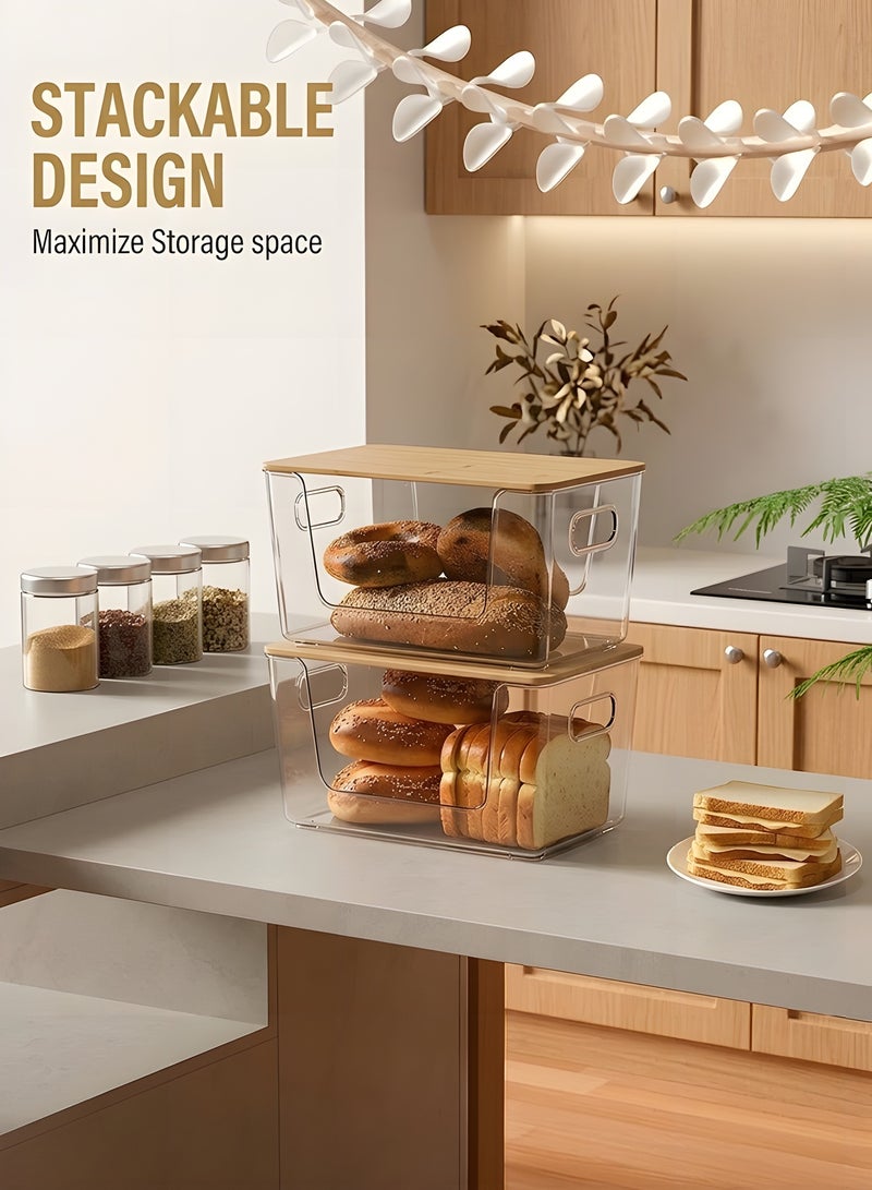 Beauenty 2 Set Pantry Organizer Storage Stackable Kitchen Laundry Organizers for Onion, Potato, Fruit, Produce, Vegetable Clear - Image 4
