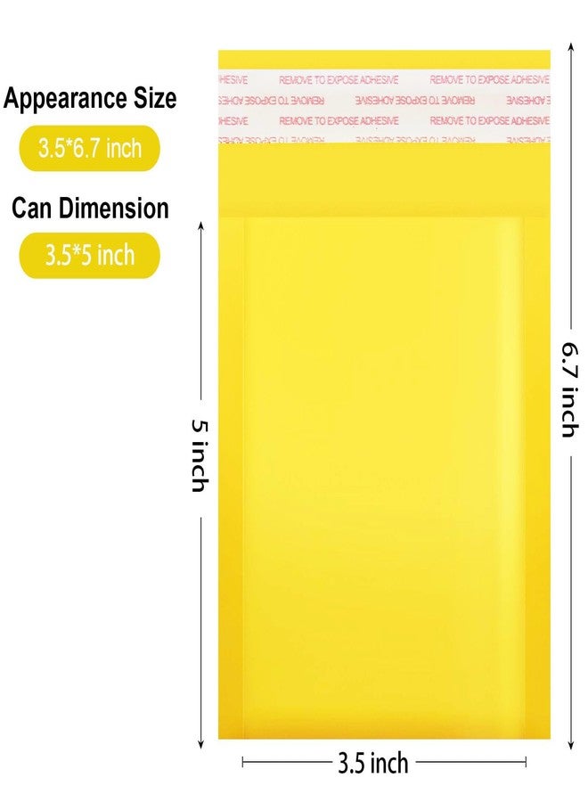 packbabol Kraft bubble mailers 3.5x5 Inch 100 Pack,Self-Sealing Paper Envelopes for Packaging,Strong Adhesion Envelope Mailers, Small Waterproof Cushioned Padded Shipping Bags Yellow #0000 - Image 2