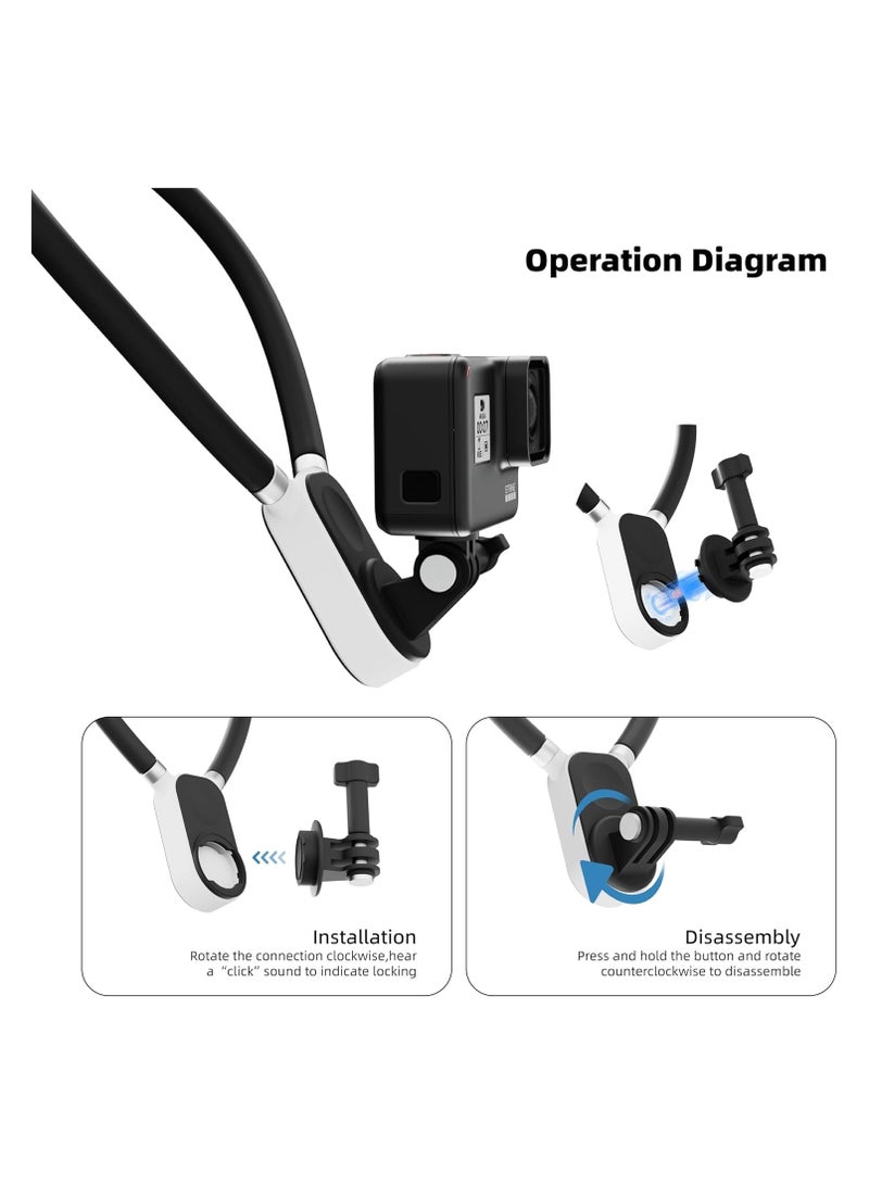 general Magnetic Neck Mount for Action Cameras, POV Selfie Neck Strap with Phone Clip, Compatible with GoPro, Insta360, DJI—Perfect for vlogging and video recording - Image 2