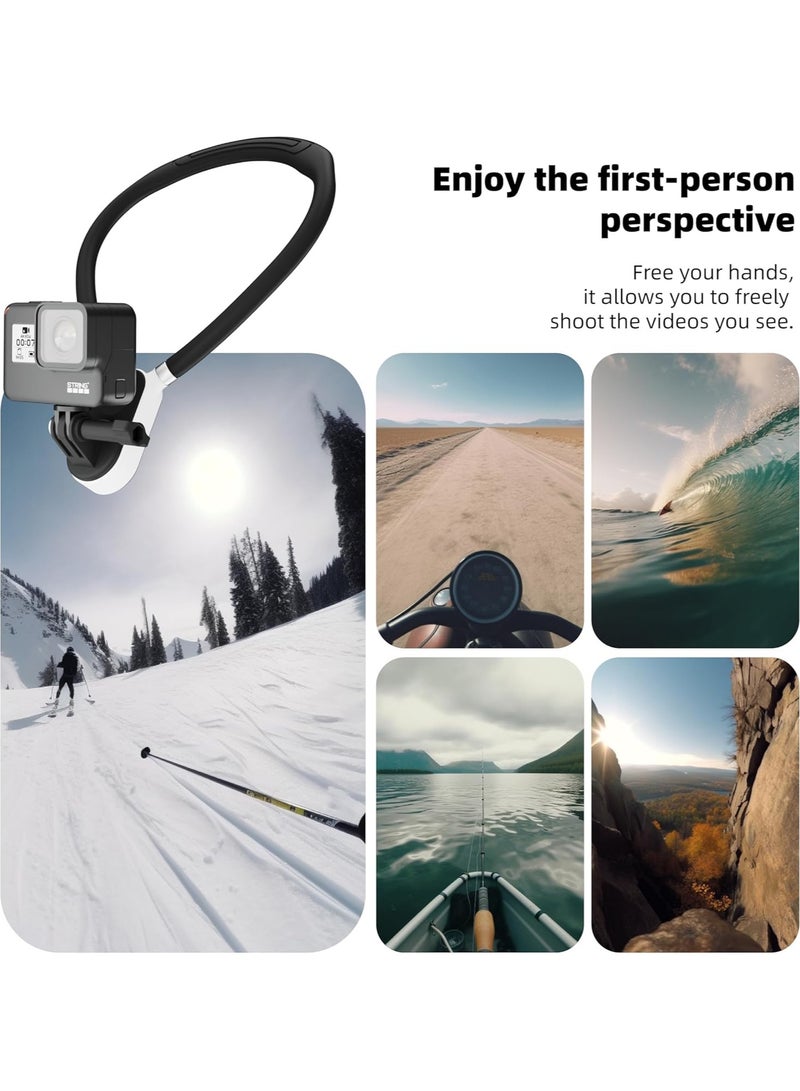 general Magnetic Neck Mount for Action Cameras, POV Selfie Neck Strap with Phone Clip, Compatible with GoPro, Insta360, DJI—Perfect for vlogging and video recording - Image 3