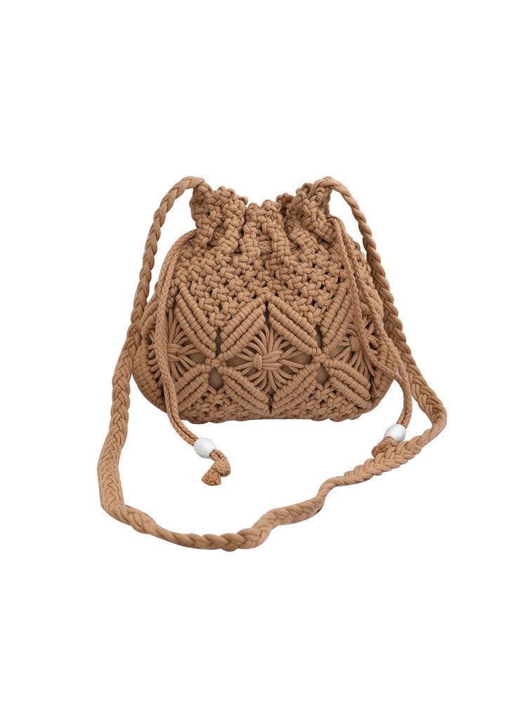 2025 Winter New Cotton Rope Bucket Bag Urban Minimalist Medium Crossbody Bag Niche Internet Celebrity New Lucky Bag - Image 5