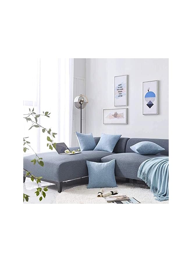 Zaboon New York Soft Linen Decorative Solid Filled Cushion Dark Egg Blue - Image 3