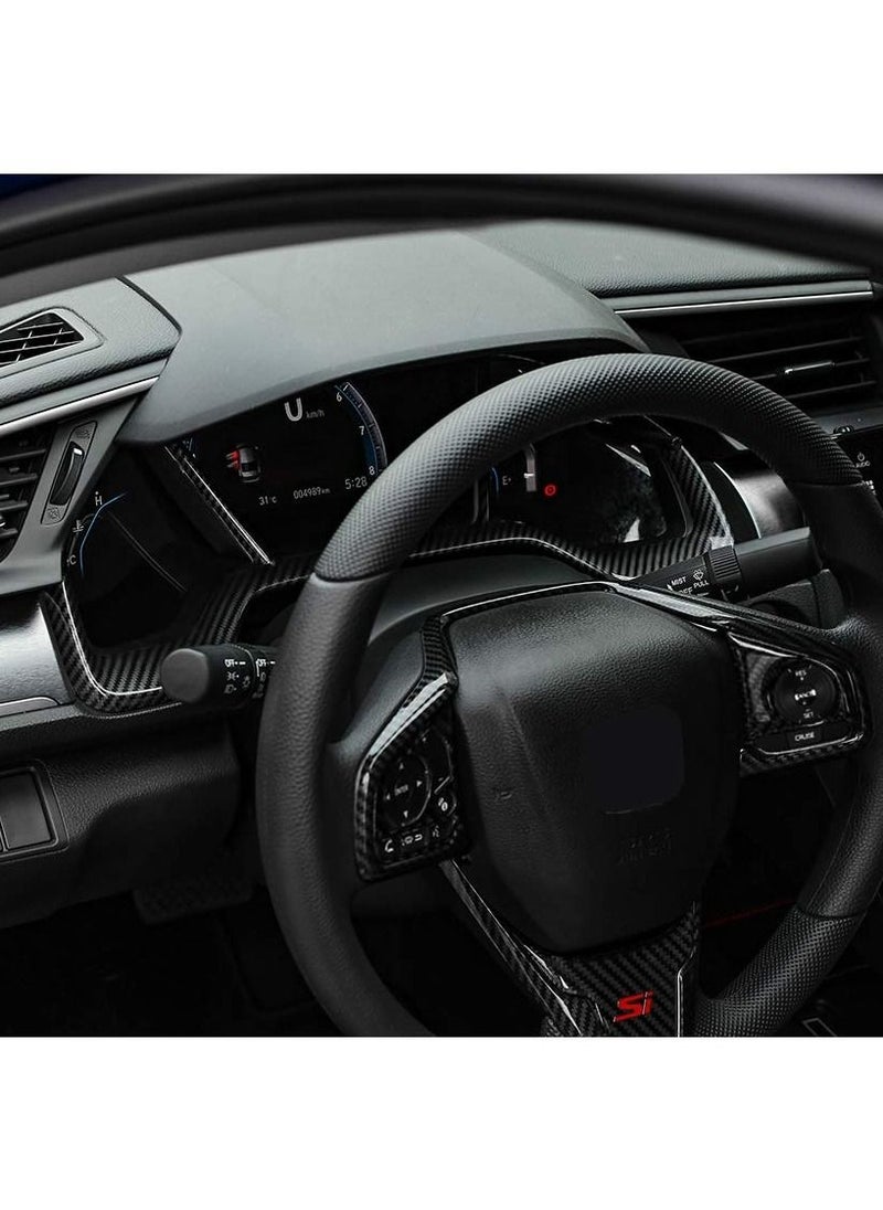 SYOSI - for 10th Gen Civic Dash Board Instrument Panel Dial Dashboard Trim Cover, Frame ABS Carbon Fiber Style Decal Interior Moulding Accessories for Honda Civic 2020 2019 2018 2017 2016 - Image 1