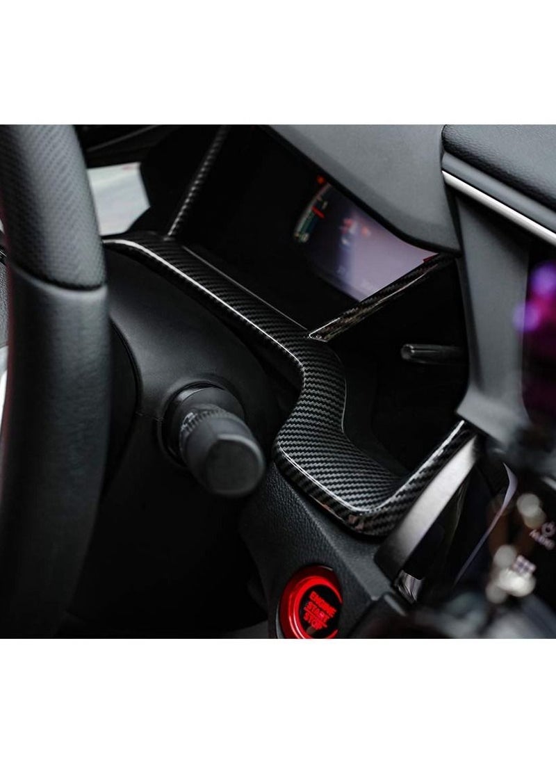 SYOSI - for 10th Gen Civic Dash Board Instrument Panel Dial Dashboard Trim Cover, Frame ABS Carbon Fiber Style Decal Interior Moulding Accessories for Honda Civic 2020 2019 2018 2017 2016 - Image 1
