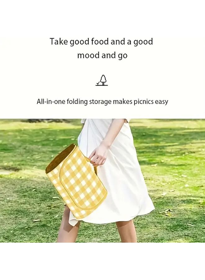 70 87x70 87 Inch Moisture Proof Thickened Portable Picnic Blanket Outdoor Mat - Image 5