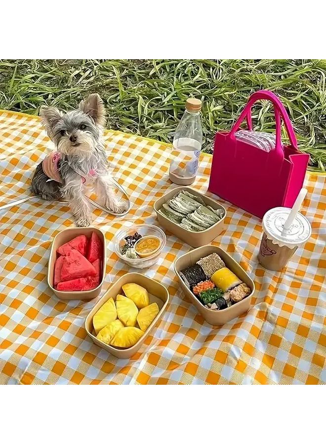 70 87x70 87 Inch Moisture Proof Thickened Portable Picnic Blanket Outdoor Mat - Image 1