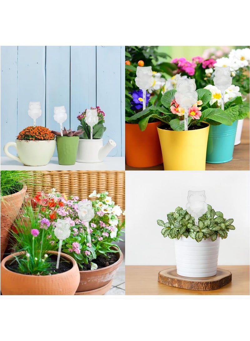 SYOSI Plant Watering Globes, 3Pcs Transparent Owl Shape Plant Watering Globes, Self Watering Planter Insert Automatic Plant Watering Device Clear Plant Waterer for Indoor/Outdoor - Image 2