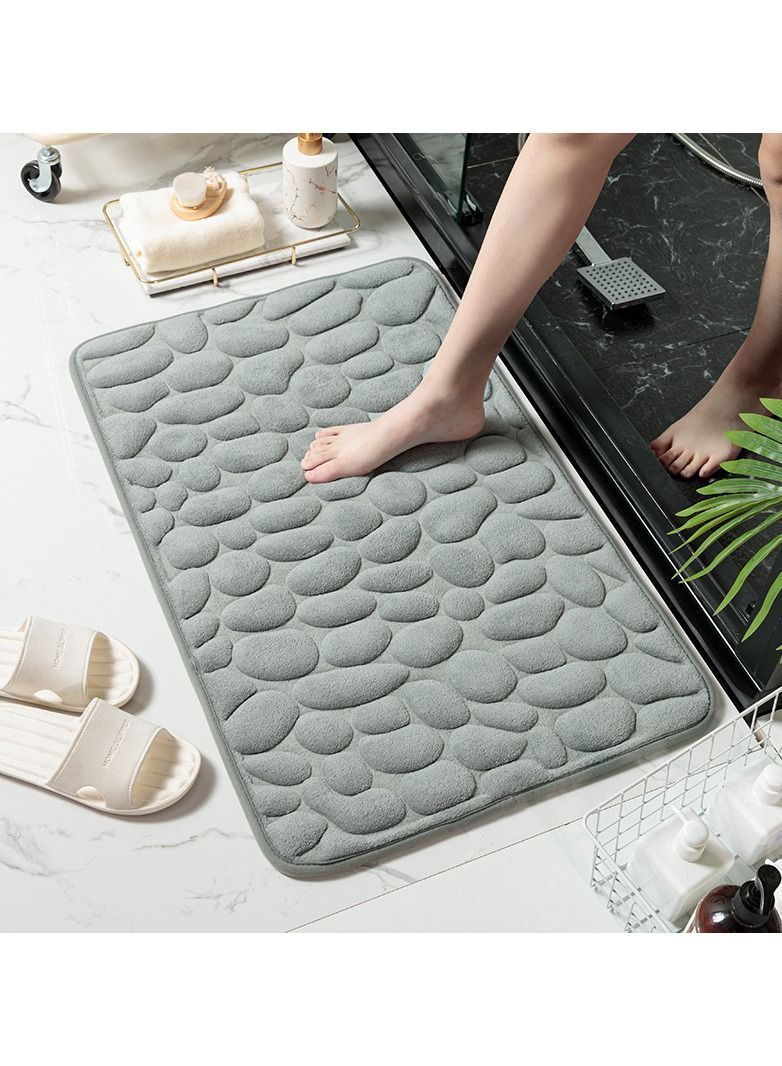 Mat Non-slip Carpets Cobblestone Embossed Bathroom Bath In Wash Basin Bathtub Side Floor Rug Shower Room Doormat Memory Foam - Image 2