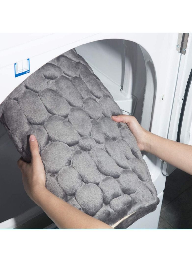 Mat Non-slip Carpets Cobblestone Embossed Bathroom Bath In Wash Basin Bathtub Side Floor Rug Shower Room Doormat Memory Foam - Image 3