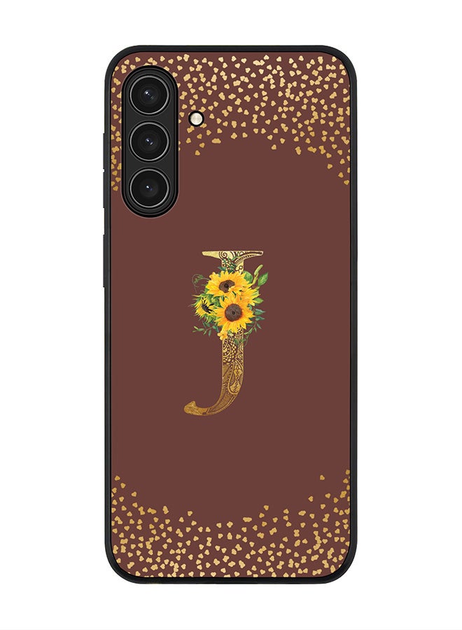Stylizedd For Samsung Galaxy A17 / A17 4G Case,Slim fit Camera Protection, Shockproof Thin Phone cover  - Custom Floral Monogram - J  (Brown )