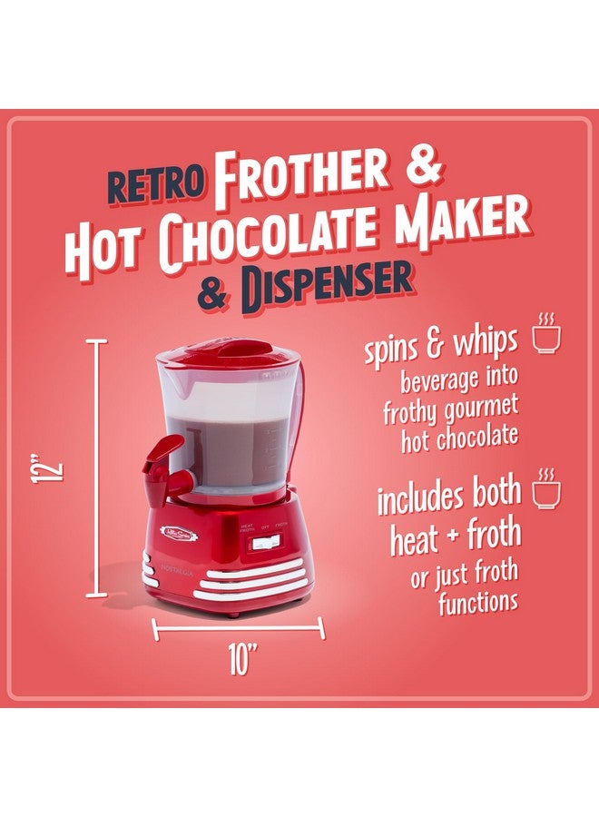 Nostalgia Nostalgia Retro Frother and Hot Chocolate Maker and Dispenser, 32 Oz, for Coffees, Lattes, Cappuccinos, Red  - Image 2