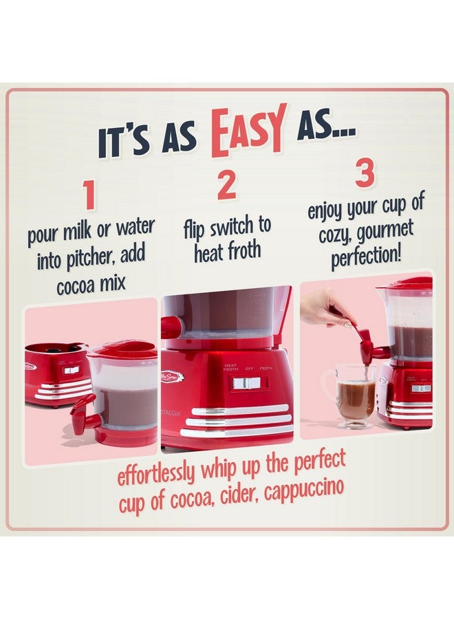 Nostalgia Nostalgia Retro Frother and Hot Chocolate Maker and Dispenser, 32 Oz, for Coffees, Lattes, Cappuccinos, Red  - Image 3