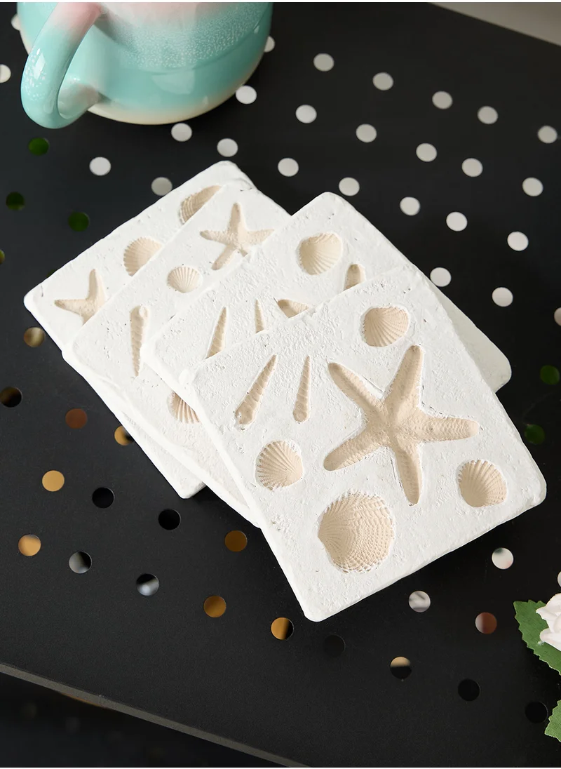ساس آند بيل Shell Imprint Coasters (Set Of 4)