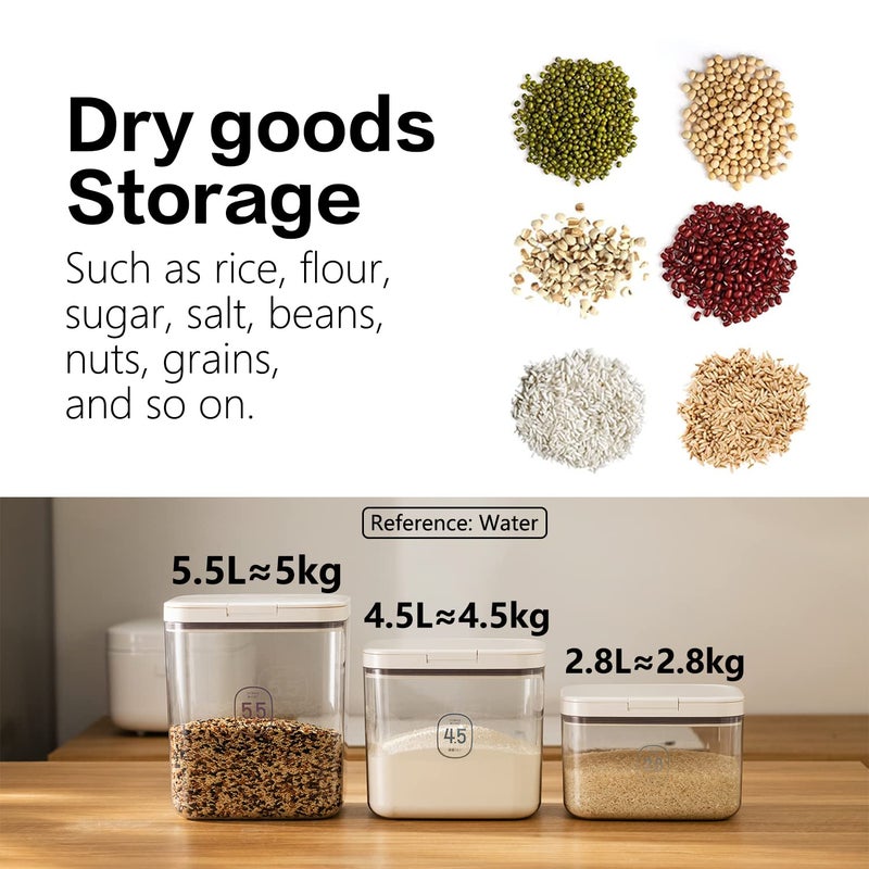 LivLab Flour Container - 5.5 L /5.81qt/5kg Large Flour Dispenser Keep Your Flour Fresh and Dry Easily with Kitchen Essential - Image 4