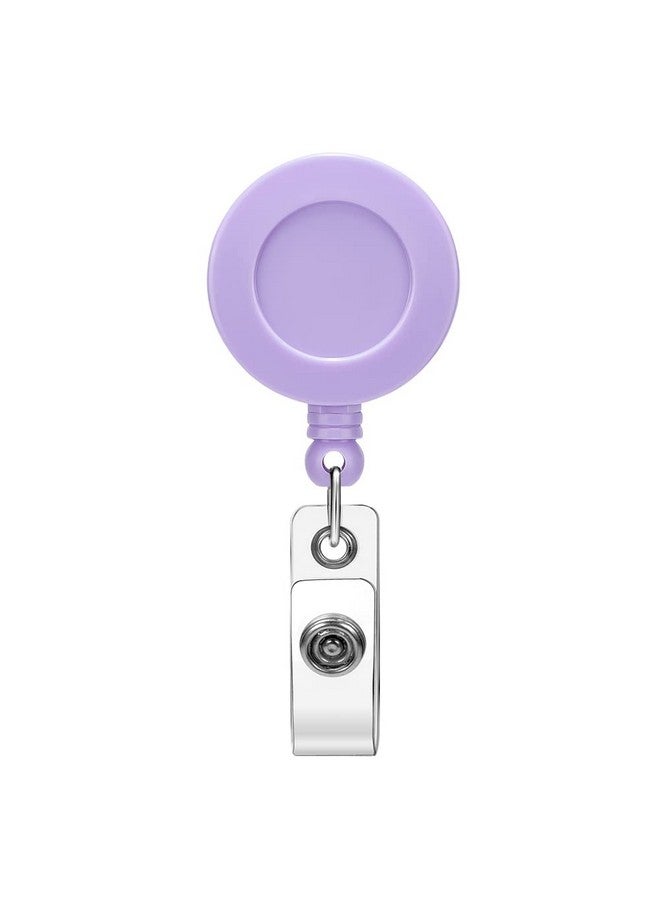 Soleebee 1 Pack Nurse Badge Reel, 24'' Retractable Badge Holder With 360° Swivel Alligator Clip Solid Color Id Badge Holder For Nurse Doctor Teachers Students Badge Reel (Purple) - Image 1
