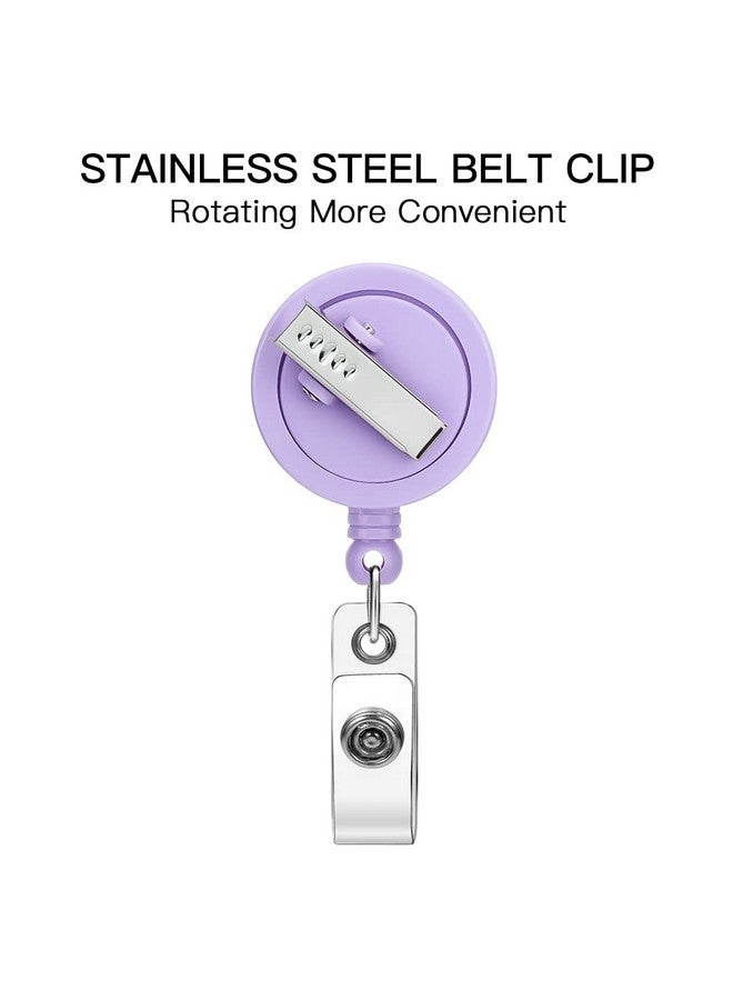 Soleebee 1 Pack Nurse Badge Reel, 24'' Retractable Badge Holder With 360° Swivel Alligator Clip Solid Color Id Badge Holder For Nurse Doctor Teachers Students Badge Reel (Purple) - Image 5