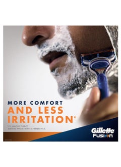 Gillette Fusion 5 Razor Handle With Blades Orange/Silver  - Image 2