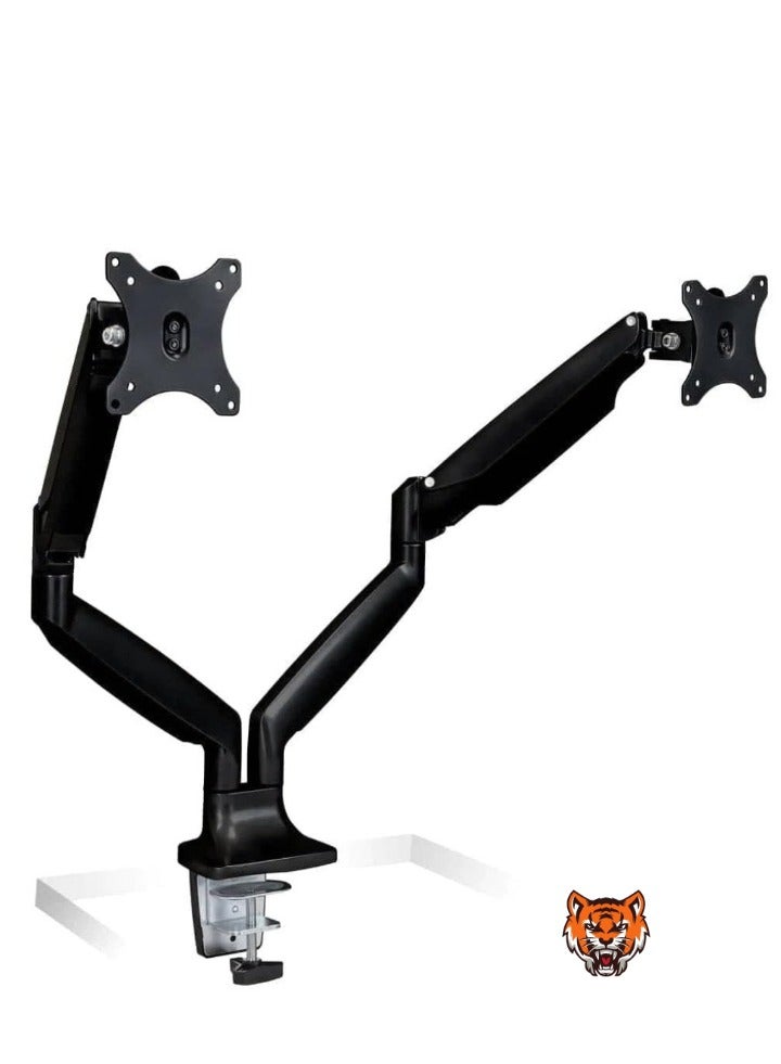 TIGER حامل شاشة مكتبي - حامل شاشة كمبيوتر قابل للتعديل في الارتفاع، يناسب الشاشات حتى 32 بوصة، VESA 75x75 و 100x100، سعة 20 رطل، أسود - Image 1
