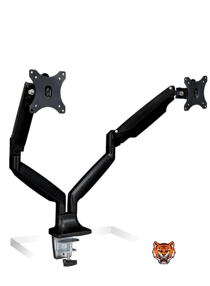 TIGER حامل شاشة مكتبي - حامل شاشة كمبيوتر قابل للتعديل في الارتفاع، يناسب الشاشات حتى 32 بوصة، VESA 75x75 و 100x100، سعة 20 رطل، أسود - Image 3