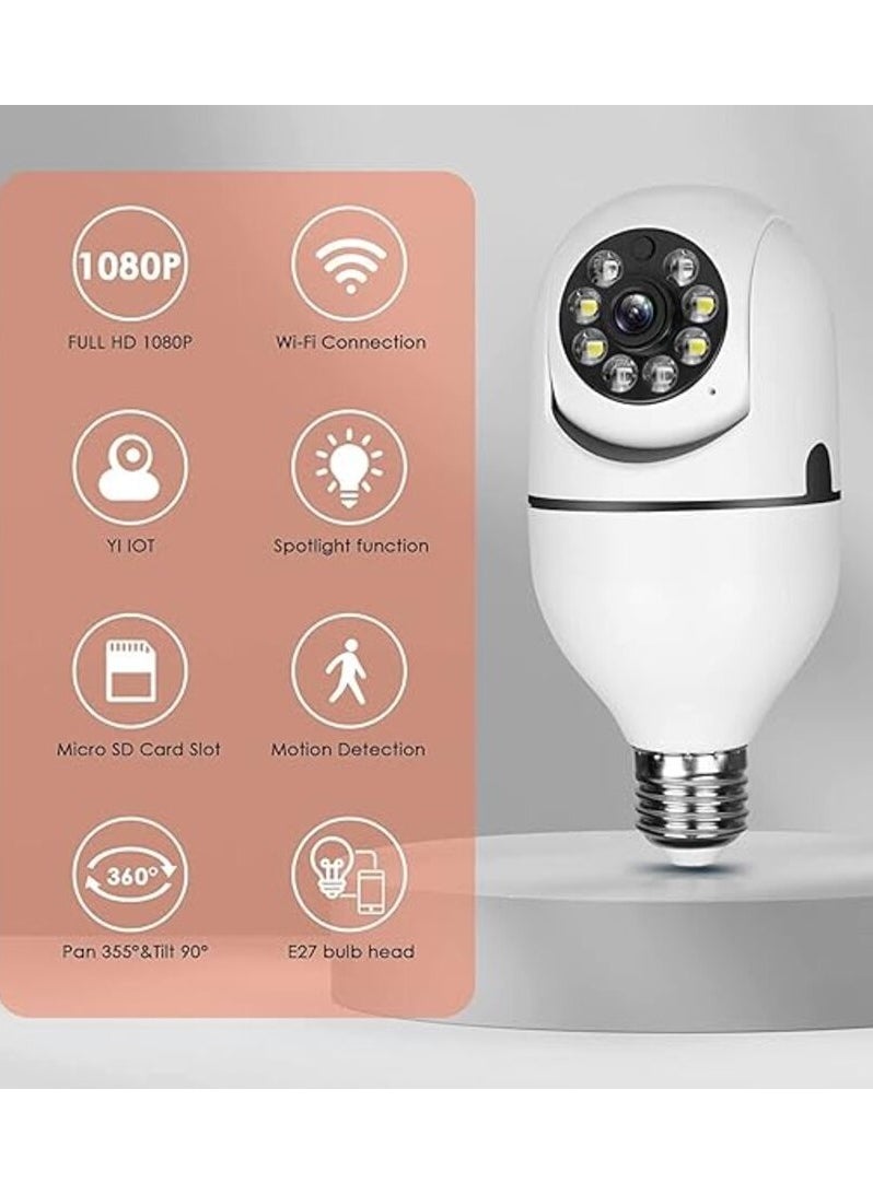 Generic - Light Bulb Security Camera Outdoor Ring Floodlight Cam Wired Pro with Two-Way Intercom - Image 1