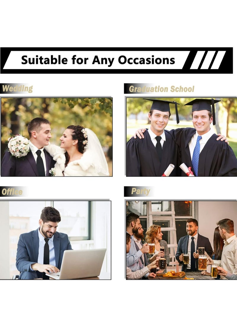 أوزيغالور ربطات عنق رجالية مربوطة مسبقًا، سحاب قابل للتعديل، 3.15 بوصة للمكتب، التخرج، الزي المدرسي - Image 3