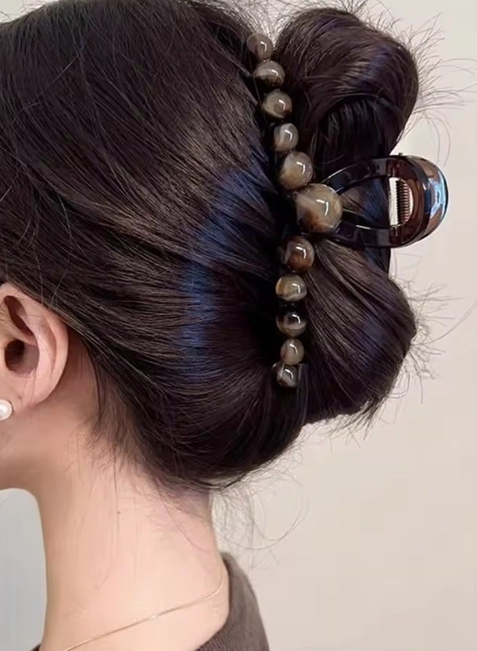 Goolsky 1 Women's retro gradient beaded hair claw Geometric hairpin Shark clip Fashion everything hair clip hair accessories - Image 1