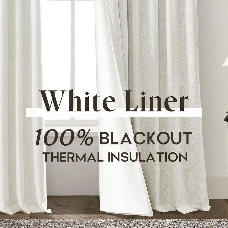 PANELSBURG Black Out Curtains 72 Inch Long for Living Room Linen Back Tab Pleated Room Darkening Insulated Blackout Curtains 72 Inch Length 2 Panels Set Cream Ivory Off White - Image 5