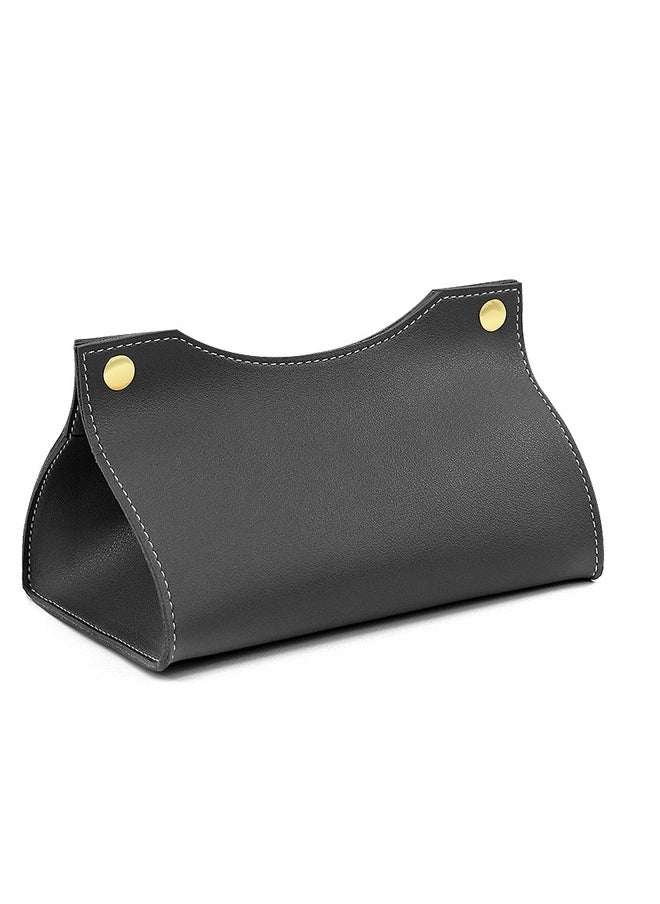 Generic Tissue Box Holder,Modern PU Leather Rectangular Tissue Box Cover Holder Organizer for Bathroom Home Living Room, Bedroom,Kitchen,Vanity Countertop,Office Desk Tissue Box Cover for Car-Black  - Image 1
