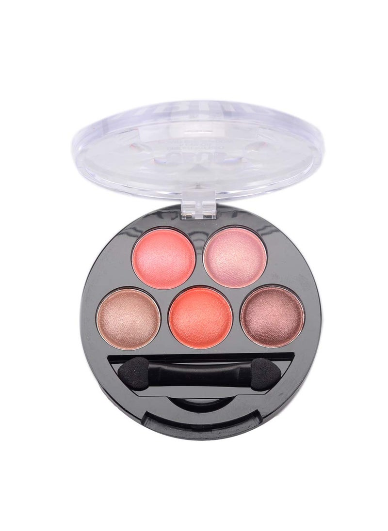 Mallofusa - Mallofusa 5 Colors Eye Shadow Palette Powder Metallic Shimmer Eyeshadow Palette (Romantic Pink) 4.7oz - Image 1