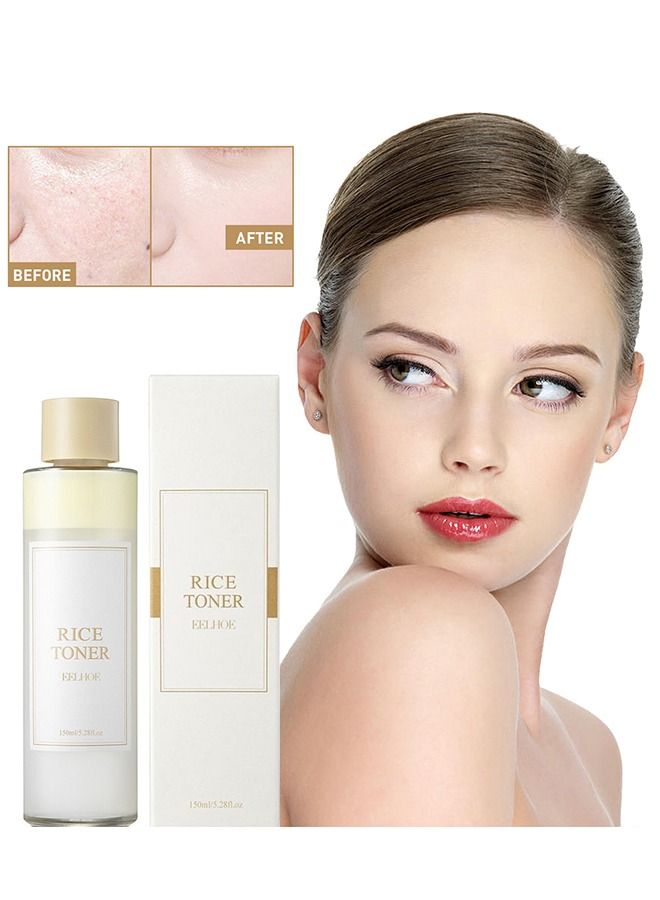 EELHOE Rice Toner,Glow Essence with Niacinamide,Hydrating for Dry Skin,Vegan, Fragrance Free,150ml - Image 1