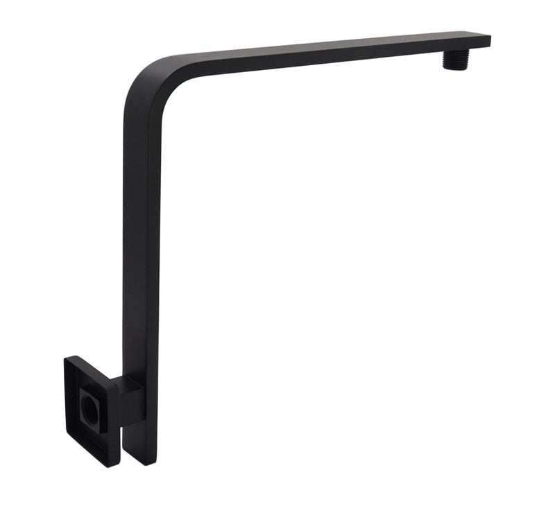 Aquaiaw High Rise Shower Arm and Flange, 10.5 inch, Solid Brass, Square, Matte Black, Gooseneck Raised Shower Head Arm W/Escutcheon, Both Soldered 1/2 NPT Tapered Threads, Wall Mount Shower Extension - Image 4