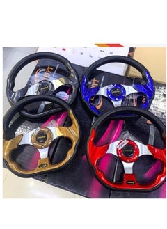 Royal ROYAL - Universal Racing Steering Wheel for Car, "D" Shaped Horn Race Tuning Style Sport MOMO Steering Wheel for Race/Rally/Motorsport/Car Sim Driving (DYT-5324) (Black)  - Image 2