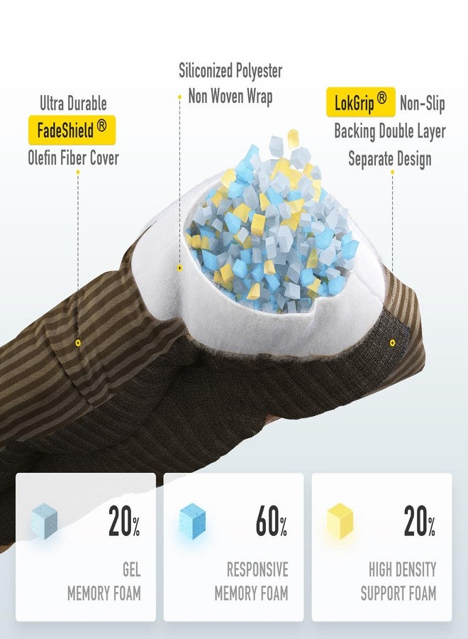 SUNROX وسادة مقعد من إسفنج الذاكرة المبطن المقاوم للانزلاق من صن روكس لوك جريب، وسادة مقعد متينة سميكة مقاومة للماء من فيد شيلد للاستخدام الداخلي والخارجي، مقاس 42 × 16 × 4 بوصة، لون كاكاو مخطط - Image 2