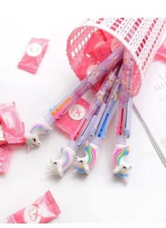 JOLLITY LLC Unicorn Ballpoint Pen, 6 Colours in 1 Planner Pen, Multi-Colour Pen, Cute Stationery Gift, School Supplies (2pcs)  - Image 3