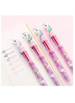 JOLLITY LLC Unicorn Ballpoint Pen, 6 Colours in 1 Planner Pen, Multi-Colour Pen, Cute Stationery Gift, School Supplies (2pcs)  - Image 2