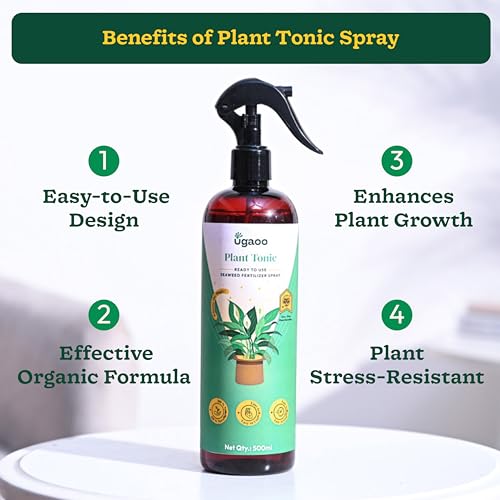 UGAOO Plant Tonic Seaweed Liquid Fertilizer Spray 500 ml | Ready-to-Use Seaweed Extract | Organic Liquid Fertilizer for Indoor & Home Garden Use | Seaweed Fertilizer for Healthy Growth - Image 4
