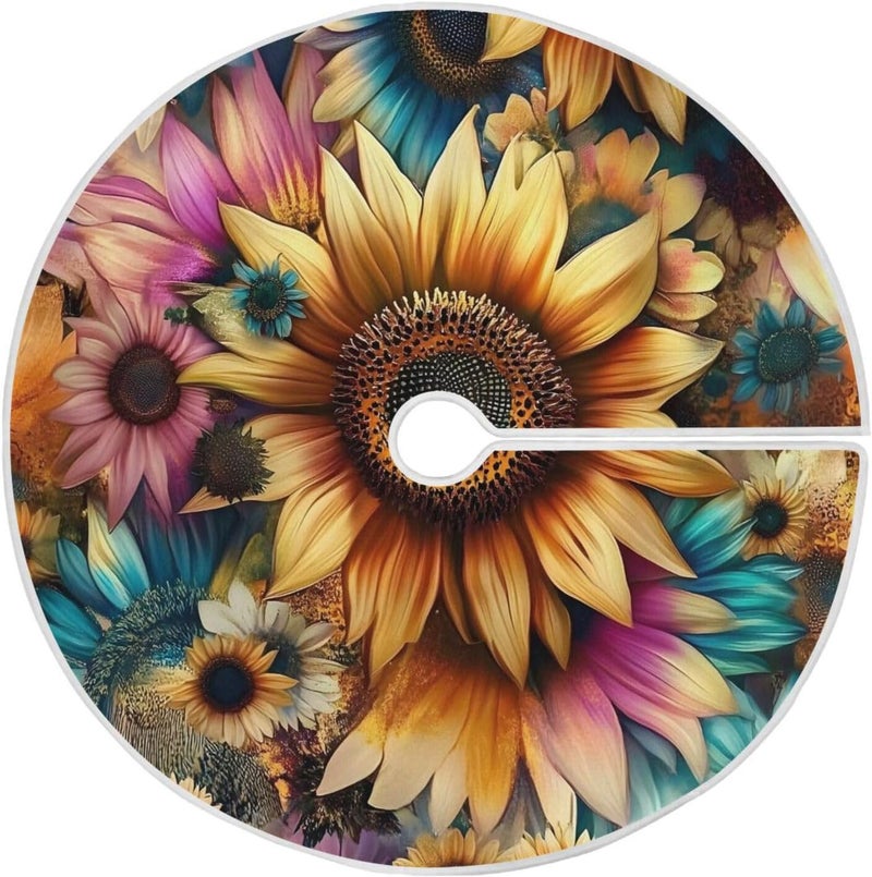تنورة شجرة عيد الميلاد من Kigai Sunflower، تنورة شجرة عصرية للاستخدام المنزلي في الاحتفالات، قياس 36 بوصة - Image 1