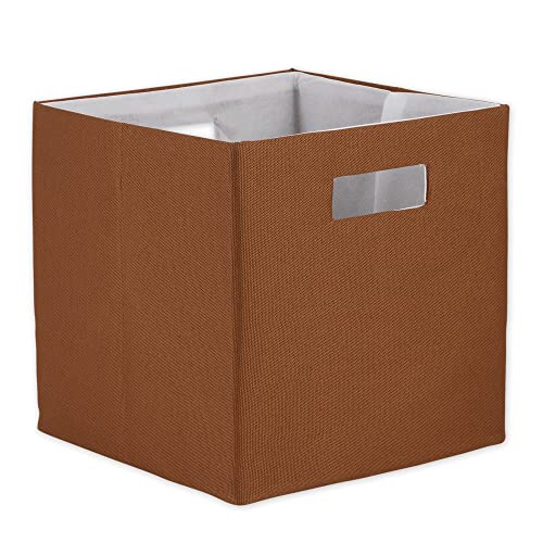 DII Collapsible Polyester Storage Cube Solid Lightweight and Durable Large Square 13x13x13 Cinnamon - Image 1