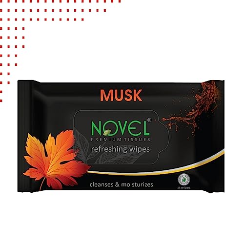 NOVEL Alcoholic Free and Aqua Glycerine (Musk Fragnance) Wet Tissue (Pack of 3/75 Tissues) - Image 3