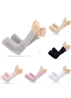 Aqua 6 Pairs Arm Sleeves Stretch Sports Sun Protection Sleeve UV Protection Compression Arm Sleeves Suitable for Golfing Fishing Running  - Image 1
