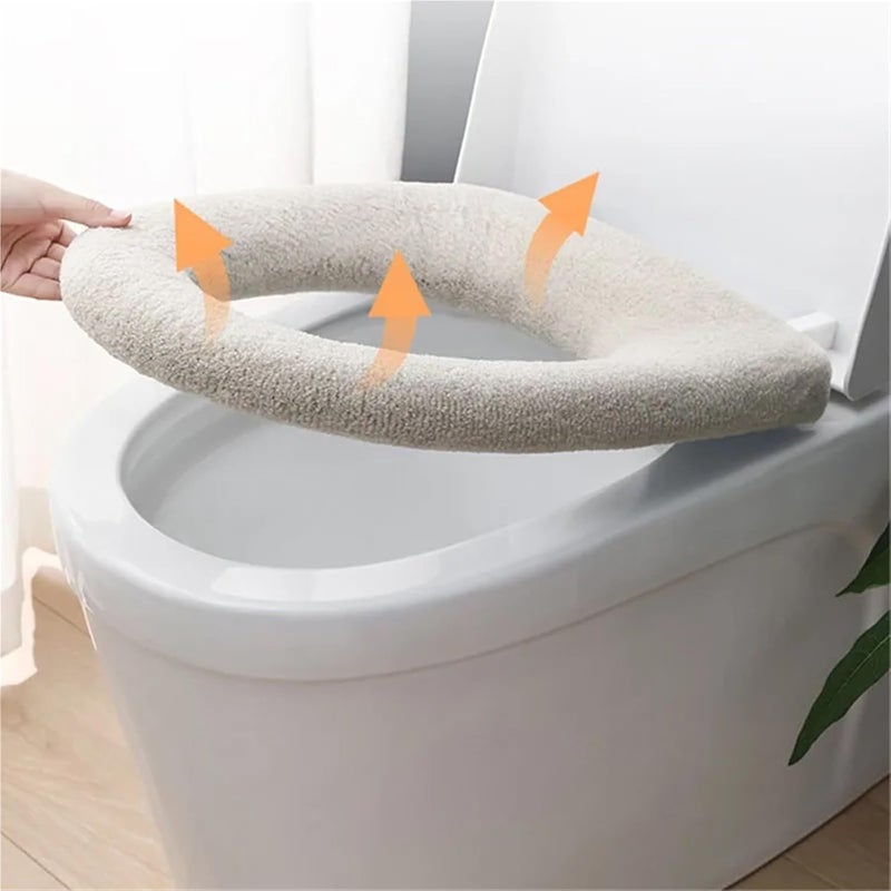Flexible 4pcs Bathroom Toilet Seat Closestool Washable Soft Winter Warmer Mat Pad Cushion O-Shape seat Bidet Covers(A) - Image 5