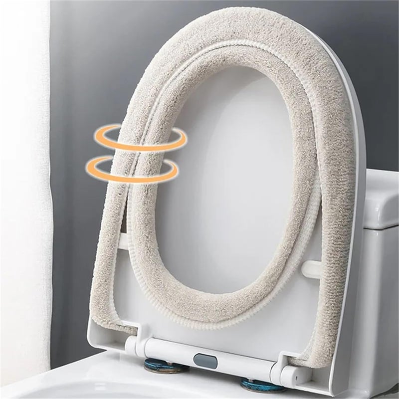 Flexible 4pcs Bathroom Toilet Seat Closestool Washable Soft Winter Warmer Mat Pad Cushion O-Shape seat Bidet Covers(A) - Image 4